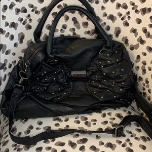 Black studded bow Betsy Johnson purse